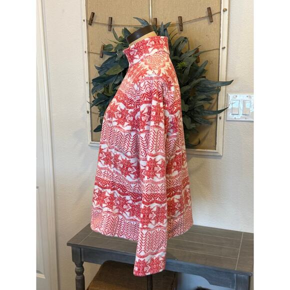 LAND'S END Therma Check Red/White Pullover Top Shirt size M P - Picture 3 of 8